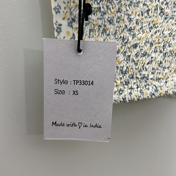 Japna Corset Bodice Ditsy Floral Printed Top - Picture 3 of 4